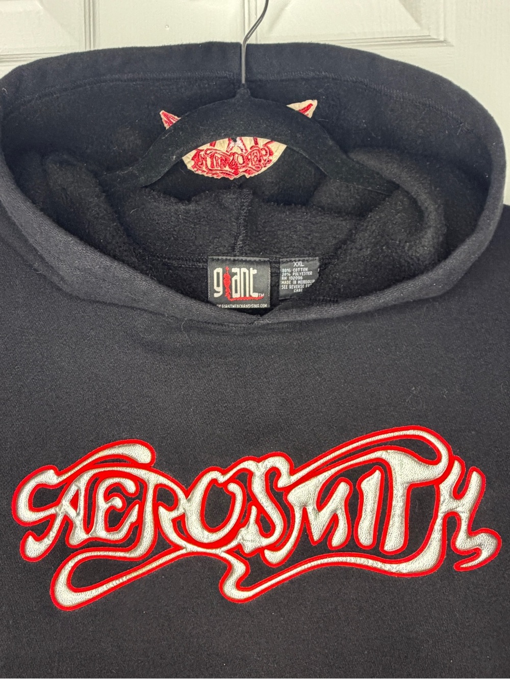 VTG 1990s Giant Aerosmith embroidered spell-out hoodie